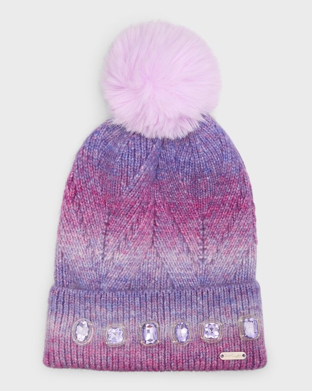 Girl's Ombre Beanie W/ Gem Stones